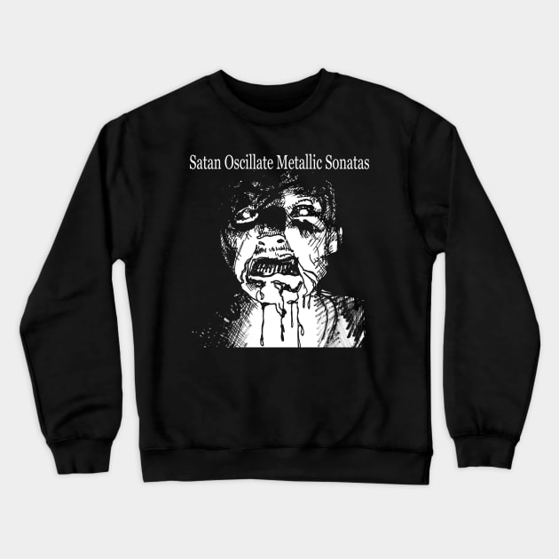 Satan Oscillate Metallic Sonatas - Horror Comic Crewneck Sweatshirt by The Taoist Chainsaw